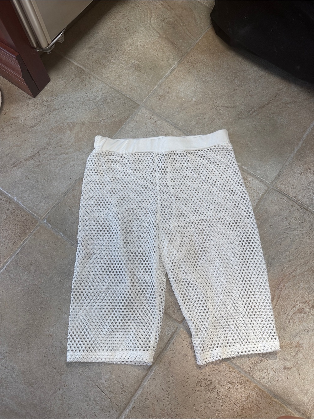 Fishnet biker shorts